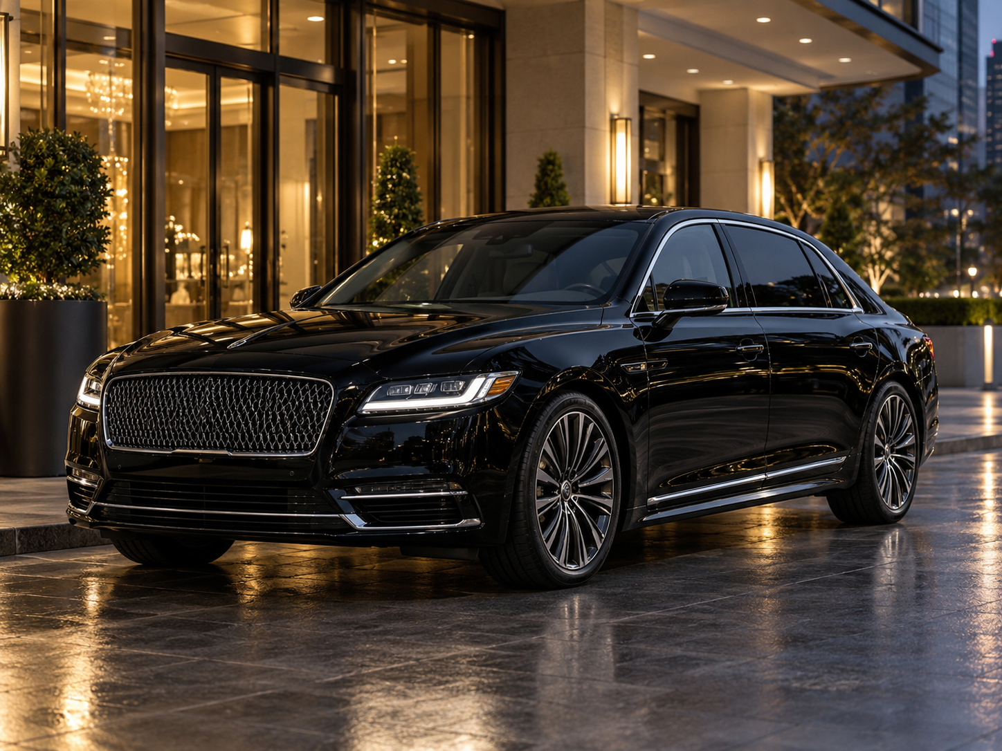 Black luxury transportation vehicle Naperville Illinois